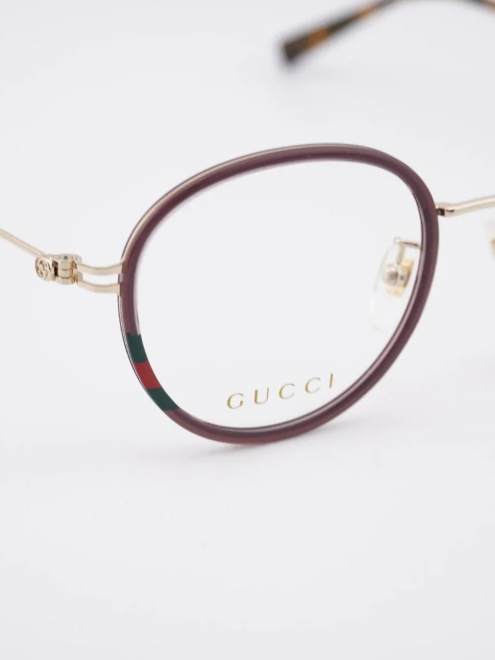 Gucci GG1851OA 007 Eyeglasses Brown / Gold 50mm Round Frame